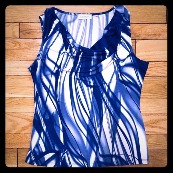 Calvin Klein Tops - Calvin Klein Sleeveless Draped Cowl Neck Top EUC